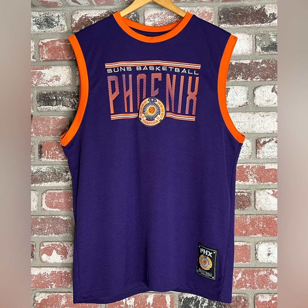 Devin Booker #1, PHX Suns Basketball Graphic Purple Tank Jersey
